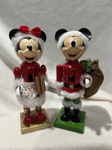 Disney Mickey & Minnie Mouse Santa Claus & Mrs Claus Christmas Nutcracker Set - Picture 1 of 8