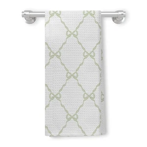 Asciugamani da Cucina con Nodo ad Fiocco Ciquette Verde, Asciugamani Preppy per Bagno, Gre... - Foto 1 di 6
