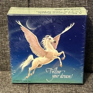 Vintage Springbok Follow Your Dream Pegasus 7"x7" Mini Jigsaw Puzzle Hallmark - Picture 1 of 7