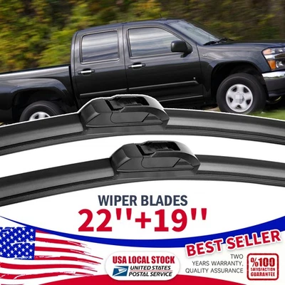 22"&19" Front Bracketless Windshield Wiper Blades FOR Isuzu i-280 i-350 2006 - Image 1 of 4