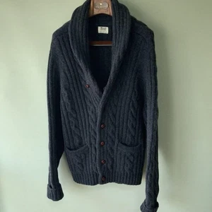 William Lockie Schalkragen Cardigan grau Wolle Strick Jacke Gr. 40 Scotland Made - Bild 1 von 12