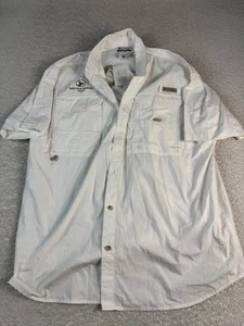 Camisa Columbia PFG Cabeza de Hueso Para Hombres XL Blanca Manga Corta Pesca Bolsillos Ventilados - Imagen 1 de 6