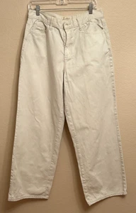 Universal Thread Damen Jeans 10R Creme 100% Baumwolle Relaxed Wide Leg 5-Pocket - Bild 1 von 11