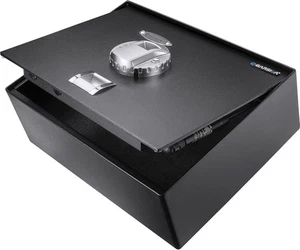 Cassetta di sicurezza Barska cassetto serratura impronte digitali cassaforte superiore aperta AX11556 NUOVA - Foto 1 di 12