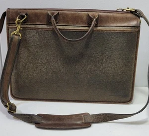 Jack Georges Laptop Bag Briefcase Brown Pebbled Leather Multiple Compartments - Picture 1 of 5