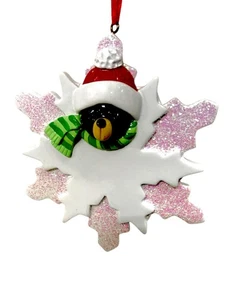 Personalisierter BÄR SCHNEEFLOCKE Christbaumschmuck mit Geschenktüte - Bild 1 von 4