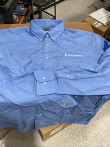 Van Heusen Dress Shirt Men’s L 16.5-17 34/35 Blue Long Sleeve Solid Stretch - Picture 1 of 5