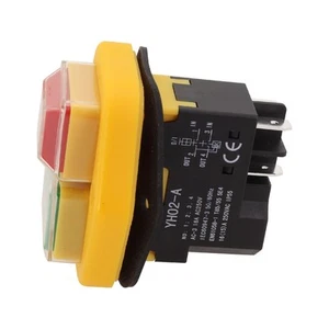 Reliable Pushbutton Switch for Industrial Machines AC220V 4 Pins Yellow Black - Picture 1 of 12