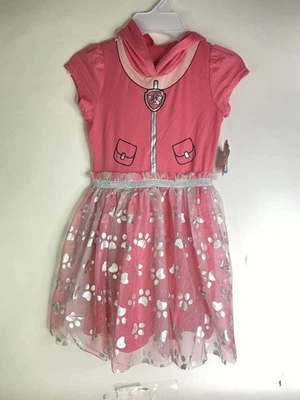 Nickelodeon Paw Patrol Skye Pink Tulle Tutu Hooded Dress with Ears Girls Size 6 - Image 1 of 4