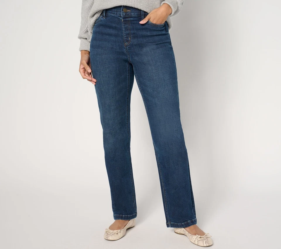 Denim & Co. Petite Indigo '94 Fit Easy Stretch Relaxed Jean Deep Indigo 20 New - Image 1 of 1