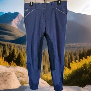 Piper By Smartpak Horse Riding Pants Women's 32R Blue Length 27 Inseam 25 Used - Picture 1 of 18