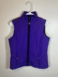Lauren Ralph Lauren Vest Women's Purple & Gold Hardware Puffer Jacket Size Small - Picture 1 of 3