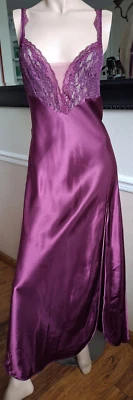 De Colección Victorias Secret Etiqueta Dorada Púrpura Satén Camisón Vestido Sin Mangas Mediano Foto 1 de 4