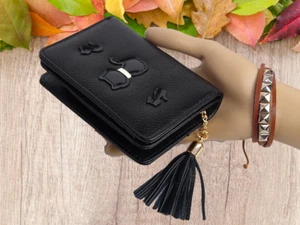Women Girls medium Wallet Lady Cat Folding Coin Card Holder Money Purse - Picture 1 of 8
