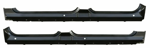 MotorCity-SheetMetal Black Rocker Panels For 07-13 Chevy Silverado & GMC Sierra Crew Cab (Pair)