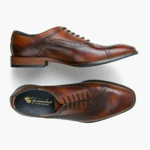 ZAPATOS OXFORD ASIMÉTRICOS GOODWIN SMITH para hombre 'BARTON' tostados - 9 (B16-00621) - Imagen 1 de 4