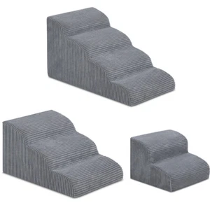 Memory Foam Pet Stairs 2/3/4 Steps Non-Slip Ladder for High Sofa - Dog Cat Puppy - Picture 1 of 34