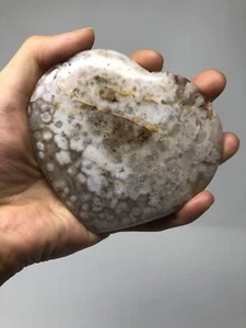 Grande cuore di agata fiore 10,8 oz! Madagascar bellissimo! Agata fiori di ciliegio N7 - Foto 1 di 6
