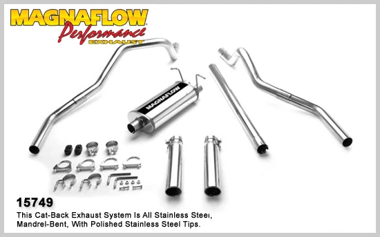 Silenciador sistema de escape trasero Magnaflow Cat-Back Ford F-150 V8 1997-2003 5,4 L V8 4,6 L Foto 1 de 1