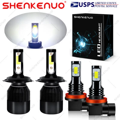 For Honda Ridgeline 2006-2014 4X Combo LED Headlights Fog Light Bulbs White C9B - Image 1 of 4