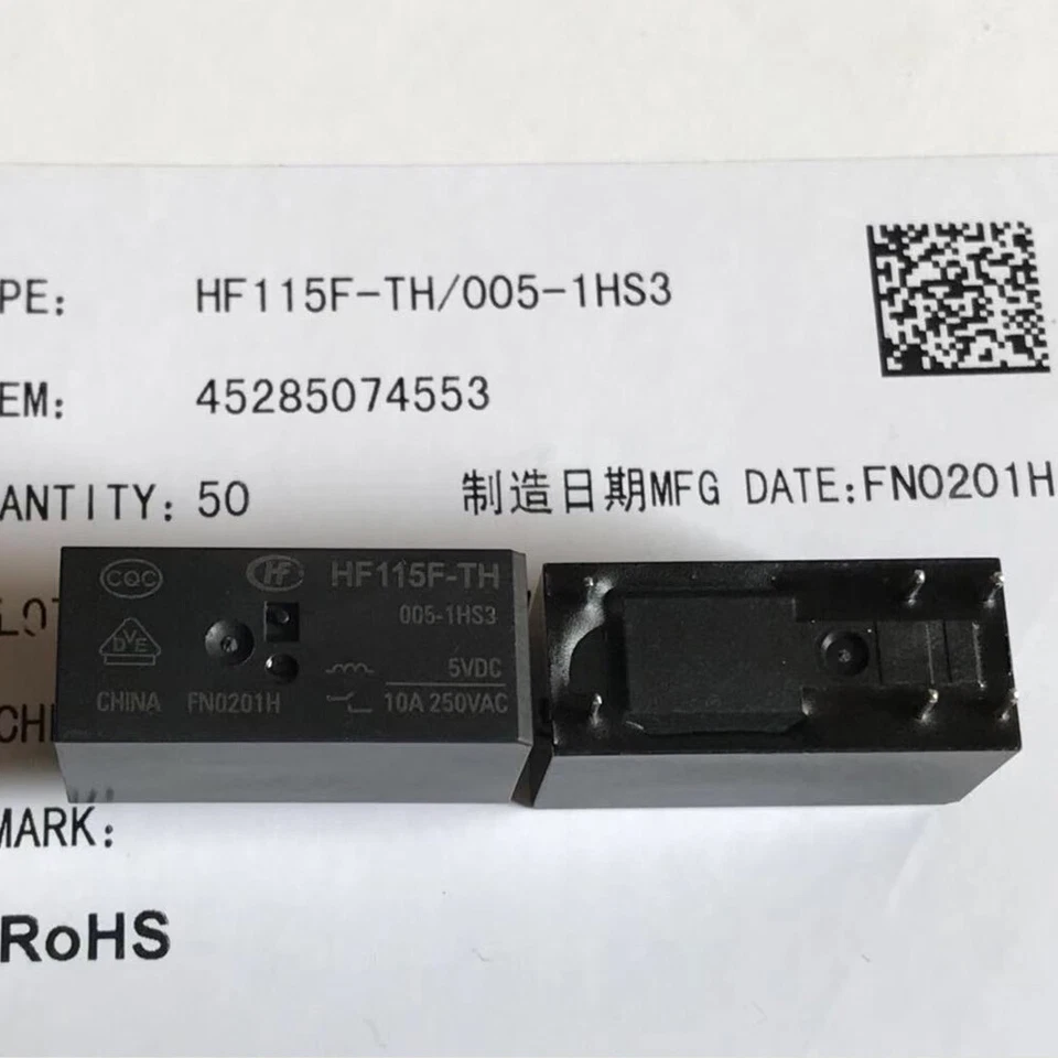 HF115F-TH-005-1HS3 HF115F-TH/005-1HS3 5VDC 10A 6 Pins Power Relay (Pack of 5) - Image 1 of 1
