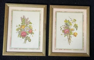 Vintage Jean Louis J L Prevost gerahmter botanischer Druck Blumenstrauß (2) - Bild 1 von 9