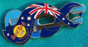 GUITARRA MELBOURNE AUSTRALIA DAY FLAG BLUE GIBSON DN 2001 Hard Rock Café PIN LE - Imagen 1 de 1