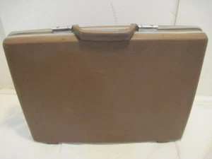 VINTAGE BROWN SAMSONITE HARD SHELL SLIM BRIEFCASE  - Picture 1 of 6