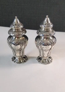 Vintage Chantilly Grand By Gorham Sterling Silver Salt And Pepper - Picture 1 of 12