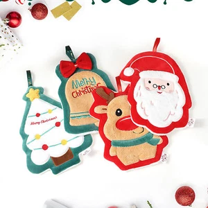 Kitchen Decor Hand Towel Dish Towel Christmas Hand Towels with Santa Snowman - Picture 1 of 17
