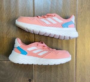 Adidas Girls Pink White Kid Slip on Sneakers Shoes 7 K used