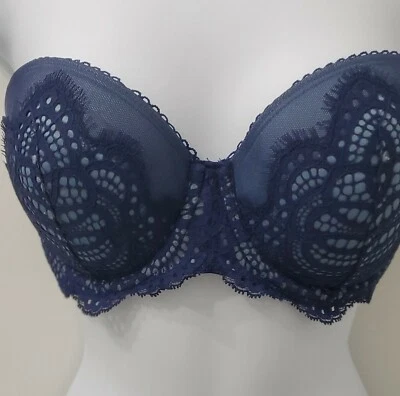 Sujetador con aros múltiples vías Victorias Secret Dream Angels 32DD azul marino sin correas Foto 1 de 4
