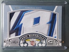 Cameron Hebig RARE 2016 LEAF GENESIS Epic Materials GAME USED JERSEY PATCH! ⭐3/3