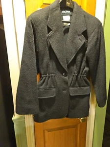 Harve' Benard Damen schwarze Wolle Gr. 4 elastische Taille mit zwei Taschen, Jacke - Bild 1 von 12