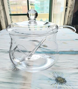 Raffinato Bowl in vetro con coperchio e mestolo, ideale per Sangria e macedonie - Foto 1 di 5