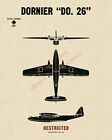 II wojna światowa niemiecki plakat rozpoznawania łodzi latającej Dornier Do 26 Flying Boat Samolot V-1