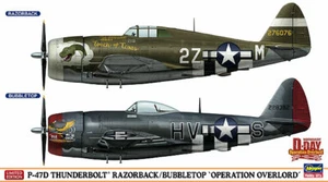 1/72 Hasegawa 02099 P-47D THUNDERBOLT RAZORBACK & BUBBLETOP Plastic Model WW2 - Picture 1 of 6