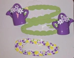 Gymboree vintage 2012 DAFFODIL GARDEN 3 hair clips Barrettes 5 6 7 8 EUC - Picture 1 of 1