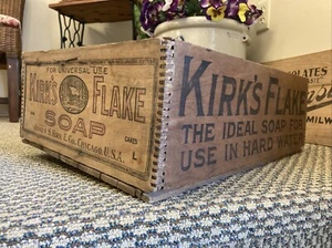 Antike Holzkiste Kirk’s Flake Seifendose Chicago Illinois gegründet 1839 Kirk - Bild 1 von 23