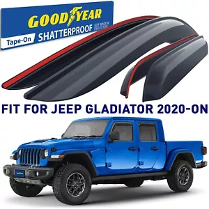 Side Window Deflectors Rain Guards for 2020-2025 Jeep Gladiator - Picture 1 of 8