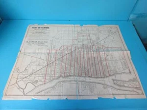 ANTIQUE MAP 1890 CITY OF DETROIT AND ITS ENVIRONS BY SILAS GARMER & CO 25"X20" - Picture 1 of 11