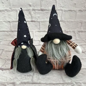 Halloween Hexenzauberer Wichtel Set Paar 2 Herbst Saisonal Plüsch Sitzdeko - Bild 1 von 5