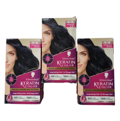 Crema permanente para color de cabello Schwarzkopf Keratin Color, 1,1 negro medianoche Foto 1 de 4