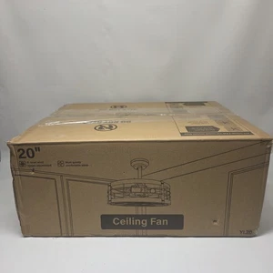 20 Inch Caged Ceiling Fan with Light, Industrial Ceiling Fan with Remote Black - Picture 1 of 9