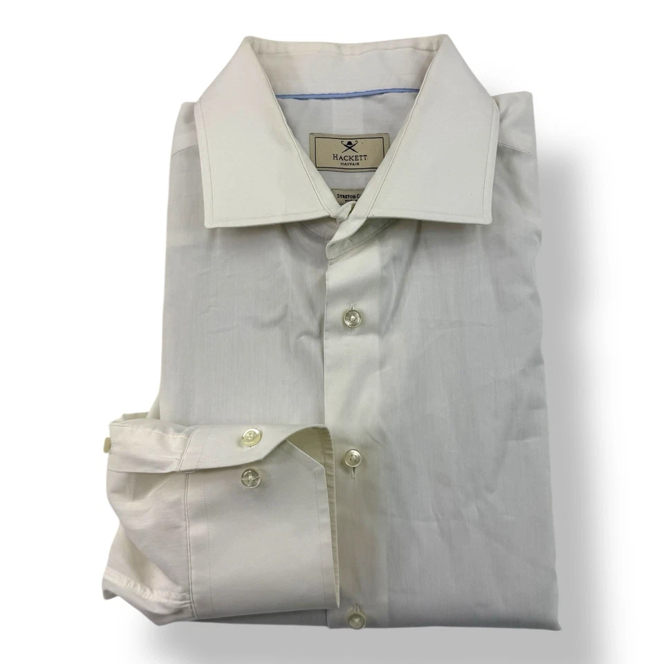 Camisa Hackett Mayfair manga larga elástica con botones blanca para hombre talla 17/43 Foto 1 de 4