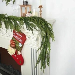 9 Ft Realistic Christmas Garland,Natural Droopy,Soft Bendable Cedar Garland, ... - Picture 1 of 8