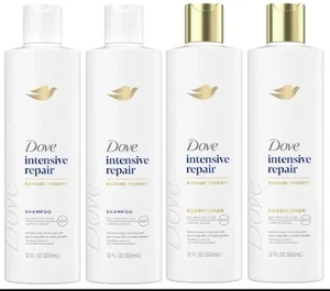Dove Intensive Repair Damage Therapy Shampoo &Conditioner Amino Serum 12oz-4Pack - Picture 1 of 4