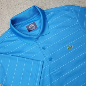 Lacoste Sport Golf Poloshirt Herren (6) XL Blau Gestreift Kurzarm Ultra Dry - Bild 1 von 9