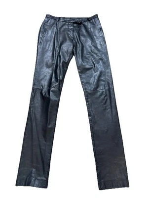 Costume National Black Leather Skinny Trousers Size 10 - Image 1 of 4