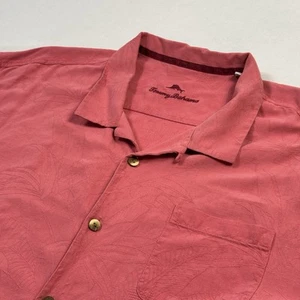 Tommy Bahama Men's Hawaiian Camp Shirt Floral Silk Tropical Salmon Red 3XLB - Picture 1 of 12